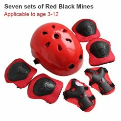 BESTORE 7 Pièces Roller Skating Sports Pour Enfants Casque D'extérieur Set In Red
