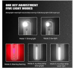 Unbranded Lumière De Vélo Rechargeable Led Feux Avant Et Arrière, Lumières Puissantes Imperméables Et Antichocs, Lumières De Casque -Vélos de route électriques soldes magasin 356753519 max