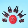Rtopr 1 Set Casque D’équitation Protecteur Extérieur Cyclisme Skateboard Équipement De Protection Genouillère Coudières Sports Protective Pads (rouge, 1pc Casque, 7pcs Protecteur