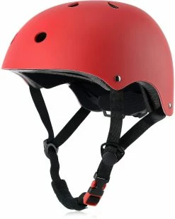 WOSAWE Casque De Vélo Pour Enfants, Réglable Et Multi-sport, Du Tout-petit à La Jeunesse, Rouge-moyen