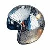 Lanhu 1 Pièce Disco Ball Casque Avec Visière Rétractable Pour Nightclub Cool Props (argent)