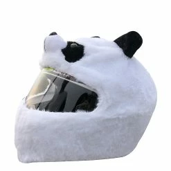 Szltcv Housses De Casque De Moto En Peluche De Dessin Animé, Housse De Casque Panda Cadeau De Conduite Amusante, Casque Non Inclus