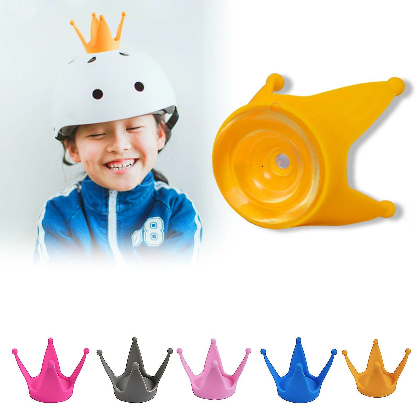 Stntv Casque D'enfants Couronne Décoration Avec Ventouse Silicone Cute Moto Casque Couronne 2 Stntv Casque D'enfants Couronne Décoration Avec Ventouse Silicone Cute Moto Casque Couronne – Image 2