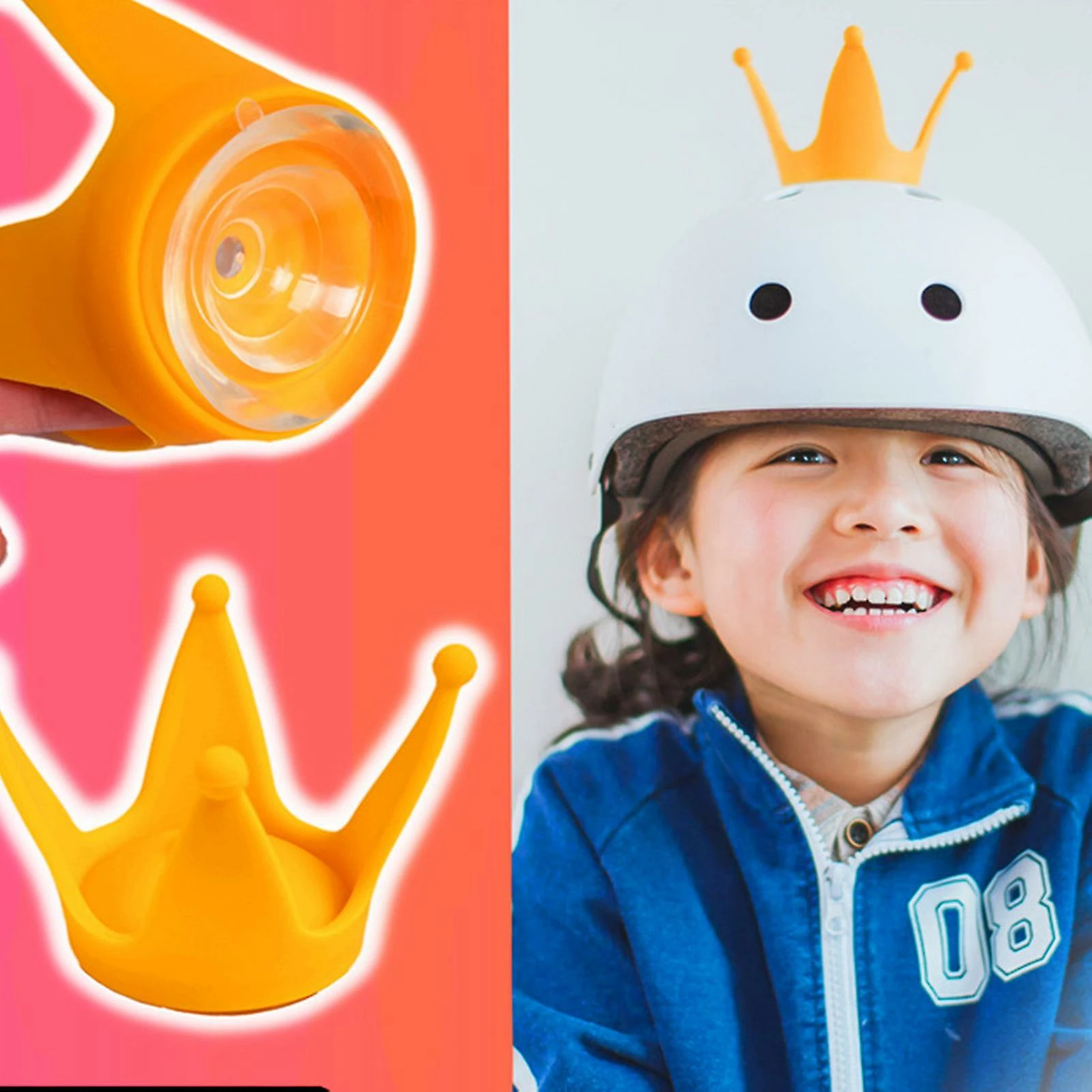 Stntv Casque D'enfants Couronne Décoration Avec Ventouse Silicone Cute Moto Casque Couronne 3 Stntv Casque D'enfants Couronne Décoration Avec Ventouse Silicone Cute Moto Casque Couronne – Image 3