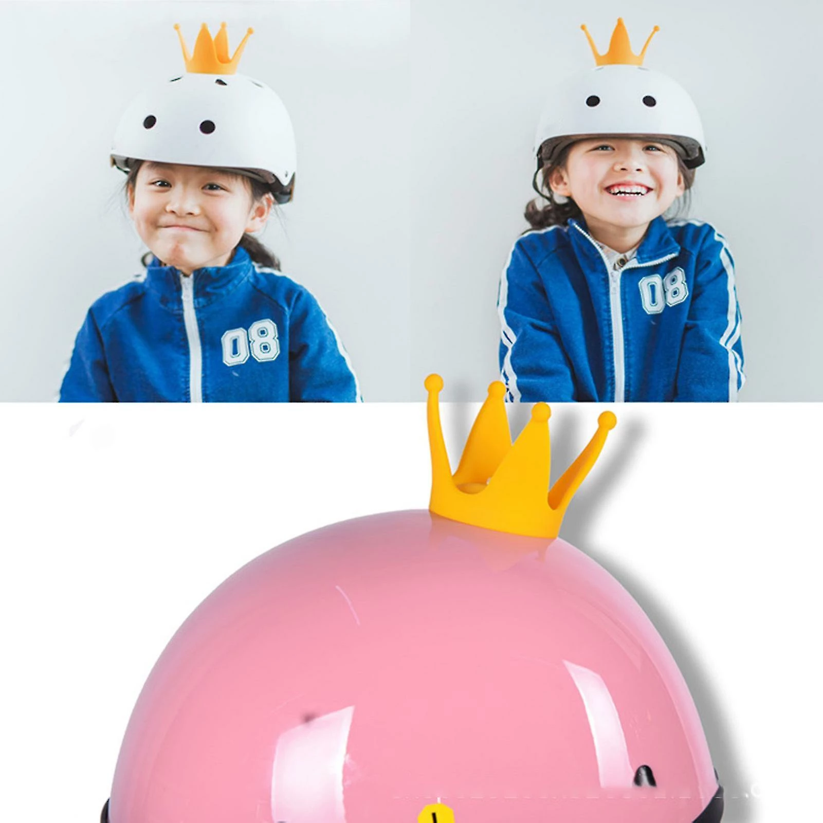 Stntv Casque D'enfants Couronne Décoration Avec Ventouse Silicone Cute Moto Casque Couronne 4 Stntv Casque D'enfants Couronne Décoration Avec Ventouse Silicone Cute Moto Casque Couronne – Image 4