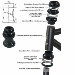 Unbranded 22.2mm Casque De Vélo 1 Pouce à Engrenage Fixe Casque De Vélo De Course Roulement Fixed Gear Road Bike Aluminium -Vélos de route électriques soldes magasin 579210268 max