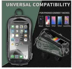 Unbranded Sac De Support De Téléphone De Vélo Grande Capacité Tpu écran Tactile Casque Trou Cyclisme Téléphone Montage Top Tube Pochette Accessoires De Vélo Pour Smartphone Moins De 7,0 '' -Vélos de route électriques soldes magasin 642420238 max