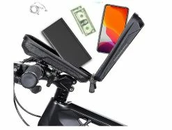 Unbranded Sac De Vélo Imperméable à L’eau écran Tactile MTB Bag Top Front Tube Frame Bag Quick Release Accessoires De Vélo Avec Prise Casque (noir)