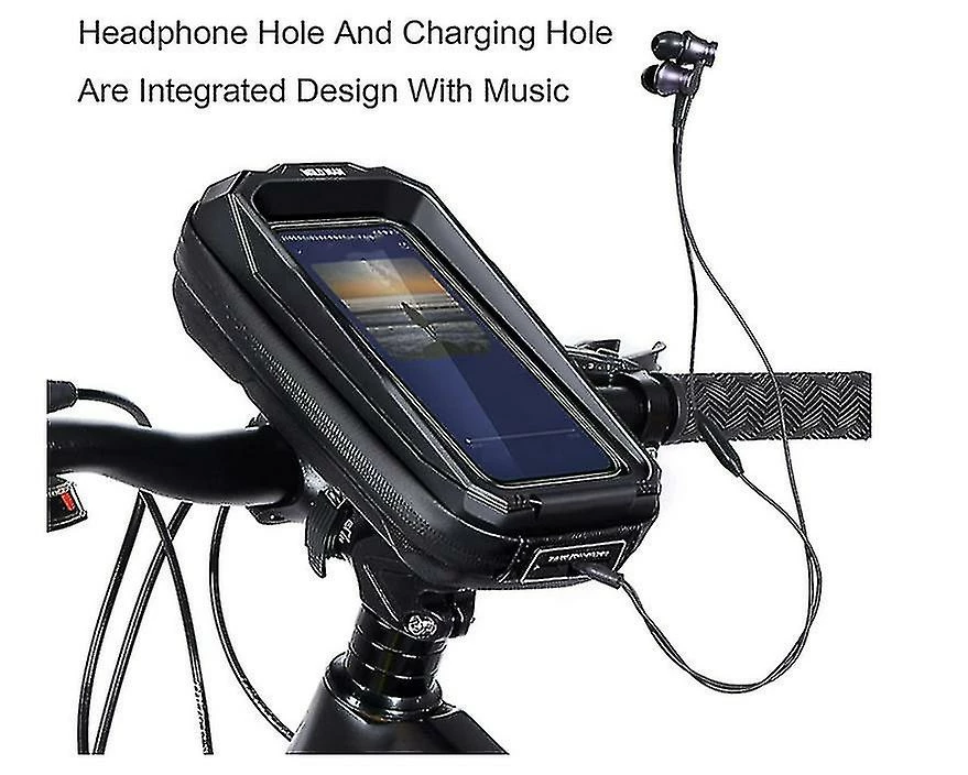 Unbranded Sac De Vélo Imperméable à L’eau écran Tactile MTB Bag Top Front Tube Frame Bag Quick Release Accessoires De Vélo Avec Prise Casque (noir) 2 Unbranded Sac De Vélo Imperméable à L’eau écran Tactile MTB Bag Top Front Tube Frame Bag Quick Release Accessoires De Vélo Avec Prise Casque (noir) – Image 2