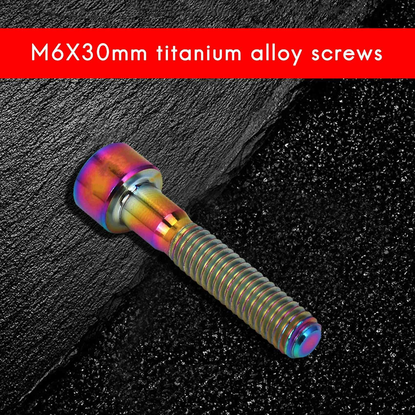 Unbranded M6x30mm Titane Pour Bicycle Colonne Casque Tige Cap Bolt Bike Screw Arc-en-ciel 3 Unbranded M6x30mm Titane Pour Bicycle Colonne Casque Tige Cap Bolt Bike Screw Arc-en-ciel – Image 3