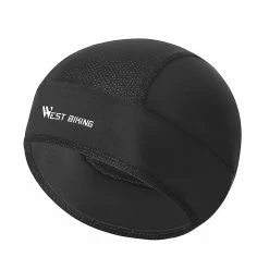 Nw 1776 West Biking Ice Silk Cooling Skull Cap Cyclisme Running Hat Uv Protection Casque - Noir