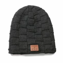 Unbranded Tricoté Velvet Hiver Chaud Sans Fil Bluetooth-compatible Casque Casque Musique Casque Chapeau Pour Nuit Courir Pêche Sports De Plein Air Voyage Couvre-chef Sup