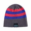 Unbranded Casquette De Casque Compatible Bluetooth Tricotée D’hiver Chaude Et Rayée Assortie Aux Couleurs