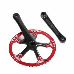 Fdit Manivelle Pédalier De Vélo Meijun 170mm Ensemble D'anneau De Chaîne De Roue à Chaîne 45T 47T (noir + Rouge 45T) - Avis / Test