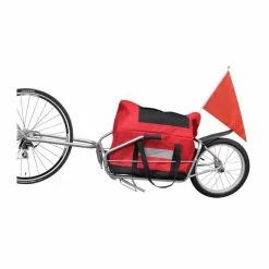 FOR Remorque De Vélo à Une Roue Avec Sac De Rangement En Acier Rouge Et Noir 9375306542679 - Avis / Test