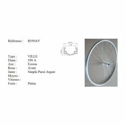 Roue Vélo - Roue Avant Vélo - Diamètre 550 (Etrto : 28X490) - Argenté - Avis / Test